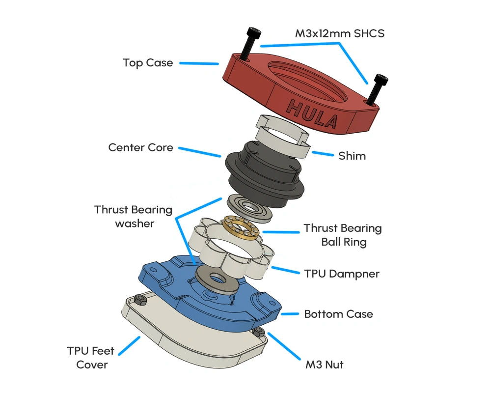 HULA  Anti-Vibration Damper Feet for Bambulab 3D Printers