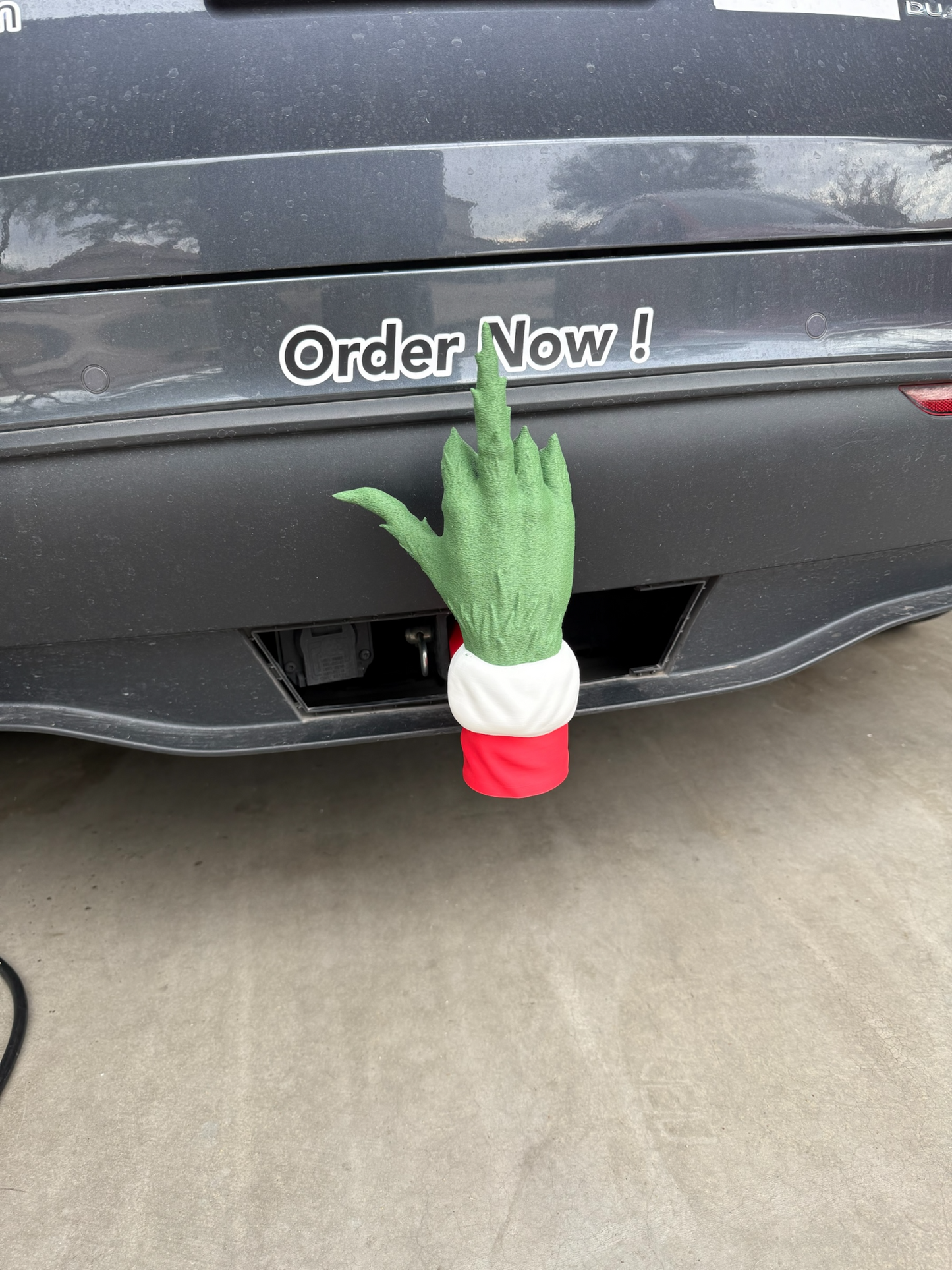 Grinch Salute Christmas Towbar Decoration